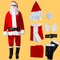 Complete Velour Santa Suit Costume with Beard Hat Gloves and Belt for Holiday Events